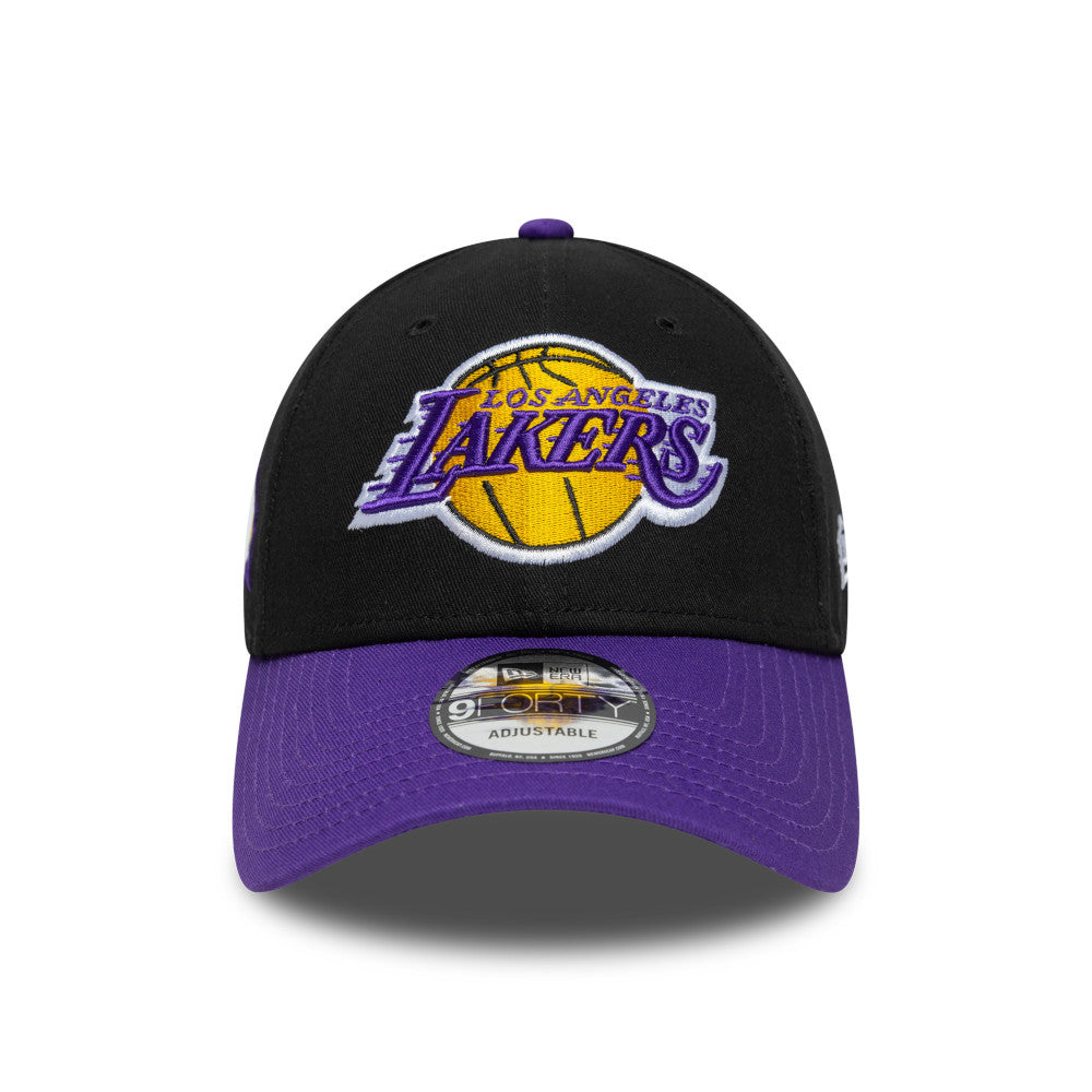 LA Lakers Hat - Side Patch 2Tone Black Purple NBA 9Forty Strapback Cap - New Era